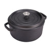 4.2L Cast Iron Soup Deep Pot Griddle Non-Stick Stewing Pan With Lid & Handles UK