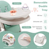 Adjustable Baby High Chair Foldable Reclining Infant Highchair Removable Trays