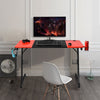 Large Computer Gaming Desk Carbon Fiber Surface Z-Shaped Professional Game Table