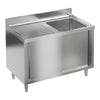 Stainless Steel Commercial Kitchen Sink Single/Double Bowl Storage Cupboard