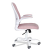 Fabric Office Chair Ergonomic Computer Desk Chairs 30° Rocking Padded Arms Pink