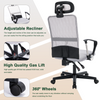 Mesh Office Chair Comfortable Height Adjustable Ergonomic Office Chair Gray