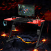 Large Computer Gaming Desk Carbon Fiber Surface Z-Shaped Professional Game Table