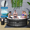 4-Person Inflatable Hot Tub Spa Portable Heated Round Tub Spa Massage Bubble Jet