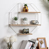 Wall Mounted Geometric Octagon Floating Shelf Storage Rack Living Room Bedroom