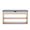 Oak Effect Shoe Bench Cabinet Shelves Storage Hallway Rack Cushion Seat Stand UK