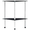 2/3 Tier Glass Shelf Unit Clear Modern Storage Display Side Table Furniture