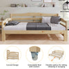 Sofa Bed Day Bed 3ft Single Bed with Trundle King Size Wooden Bed Frame Nature