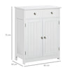 Bathroom Floor Storage Cabinet w/ 2 Drawers Door Cupboard White