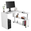 L-shaped Computer Desk Corner PC Laptop Table Home Office Workstation w/ Shelves