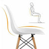 New White Eiffel Style Breakfast Dining Chair Seat Wooden Leg Home Office Garden