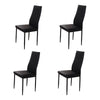 4pcs Black Faux Leather Dining Chairs Kitchen Dinning Room Metal Leg Padded Seat