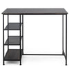 Kitchen Breakfast Counter Dining Table Modern Bar Table 3 Tiers Storage Shelves