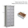 Modern Narrow Chest of Drawers Bedside Cabinet Sideboard Bedroom 6 Drawers Chest