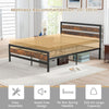 Industrial King Size Bed Frame Metal Platform Bed with Headboard and Footboard