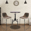 Metal Wooden Dining Table Set Faux Leather Bar Stool Chair Kitchen Coffee Bistro