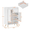 White Shoe Cabinet Storage Rack Living Room Wood 1 dwawer 2 Door 4 Shelf