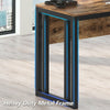 Tribesigns Computer Office Desk Rustic Brown+Black Working Table w/ Front Baffle