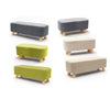 Footstool Foot Rest Stool Pouffe Padded Ottoman Chair Seat Wood Legs Rectangular