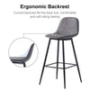 Set of 2 Counter Chairs Dining Chairs Bar Stools Fabric Upholstered Seat PU