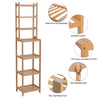 Removable 7 Tier Book Shelf Unit Bamboo Bookcase Bathroom Storage Rack Display