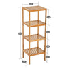 4 Tier Book Shelf Unit Bamboo Bookcase Bathroom Kitchen Storage Rack Display