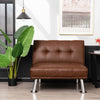 Single Sofa Bed Chair 3-Position Adjustable Reclining PU Leather Lounge Couch