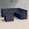 6 Piece Garden Pallet Set Solid Pinewood Dark Grey T9U8