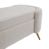 100cm Rectangular Ottoman Footstool Velvet Upholstered Stool w/Golden Metal Legs