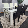 Dining Table Set and 6 4 black white Leather chairs kitchen table set of 4 or 6