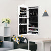 Wall-mounted Jewelry Storage Cabinet Door Hanging Jewelry Armoire w/ Full Mirror