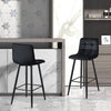 2 Pcs Bar Stools Breakfast Pub Chair Velvet Metal Legs Kitchen 65 cm Seat High