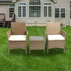 Outdoor Rattan Garden Furniture 3PCS Bistro Set Patio Wicker Table & Chair Set.