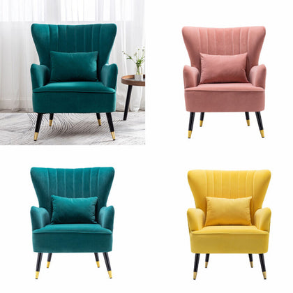 Upholstered Oyster High Back Armchair Sofa Wingback Chair Lounge Fireside Seat