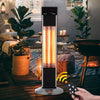 2KW Electric Patio Heater Infrared Outdoor Garden Adjustable Heating With Remote