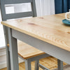 Solid Wooden Grey Dining Table and 2 Chairs 2 Seater Set Kitchen Room Home New