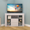 RGB LED Corner TV Unit Stand Cabinet Light Modern White High Gloss Doors & Matt