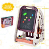 3 in 1 Kids Art Easel Double Sided Magnetic Whiteboard & Chalkboard Storage Rack