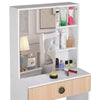 Dressing Table with Drawers, Mirror Stool Set Makeup Desk Vanity Table Bedroom