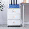 White Mobile 3 Drawers Filing Pedestal Cabinets File Chest Storage Wooden Office