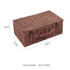Rustic Wicker Woven Food Hamper 2/4 Person Cutlery Picnic Basket Set with Handle