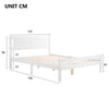Double Bed White Solid Wooden Bed Frame Solid Wood For Adults, Kids, Teenagers