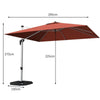 3M Patio Offset Umbrella Cantilever Parasol w/ Cross Base Tilting Market Parasol