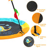 Kids Saucer Tree Swing 100cm Round Cartoon Nest Swing Seat W/ Adjustable Rope