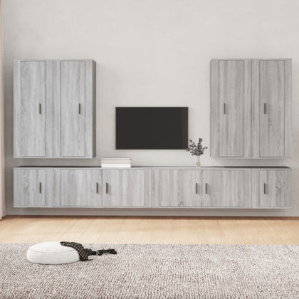 8 Piece TV Cabinet Set Grey Sonoma Engineered Wood K0C9