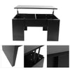 Modern Black Coffee Table Lift Up Top Drawer Desk with Storage Shelf Living Room