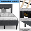 Single Size Upholstered Bed Frame Button-Tufted Soft Bed Platform w/ Headboard