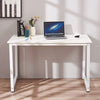 Computer Desk Dining Table Home Office Workstation w/ White Metal Frame,