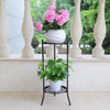 2 Tier Metal Plant Pot Stand Holder Flower Display Shelf Garden Indoor Outdoor