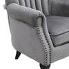 High Back Armchair Lounge Chair Sofa with Studs Nailhead Upholstery Velvet Seat